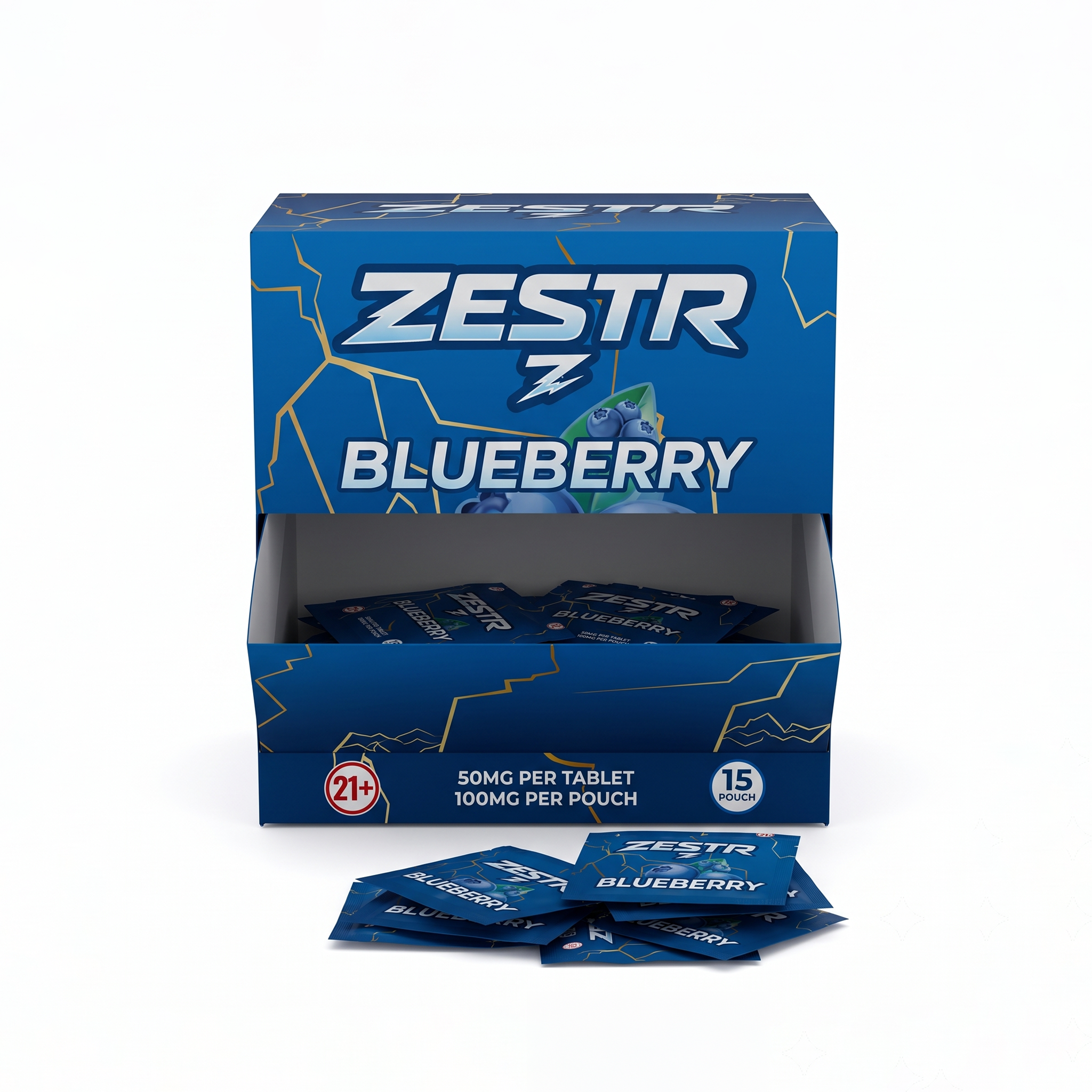 Zestr Blueberry Display Box (15 × 2ct Pouches)
